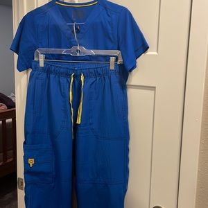 Royal blue scrub set.